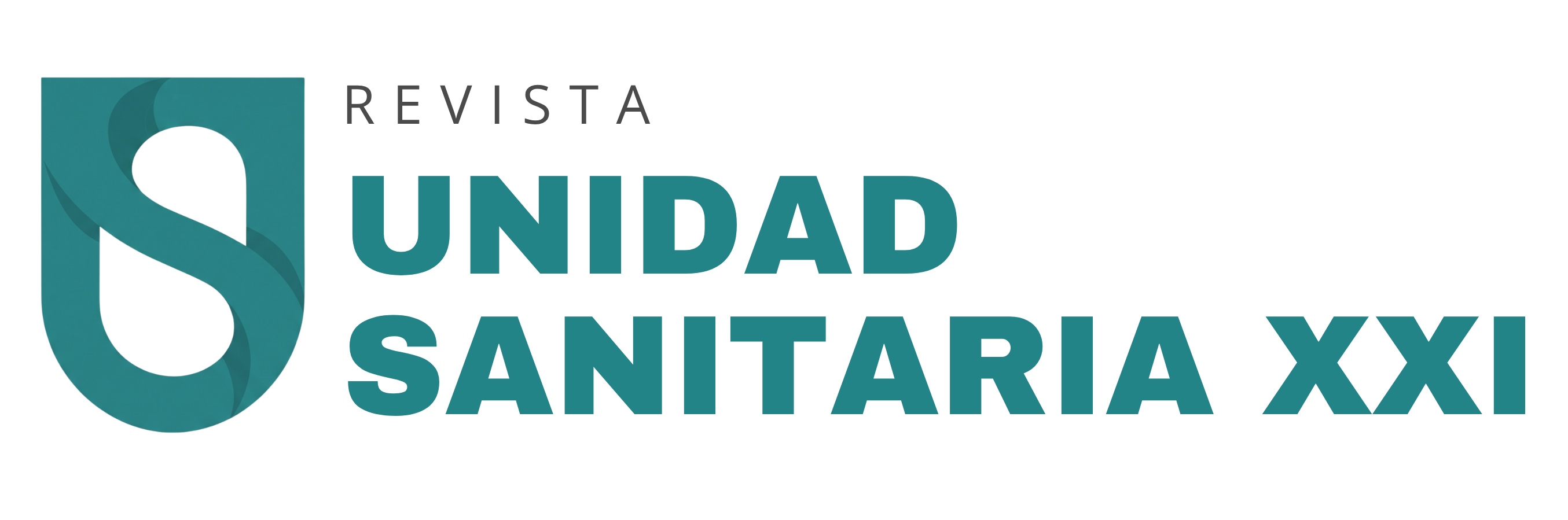 Favicon: Muestra el isotipo simplificado, consistente en una letra "U" de unidad y "S" sanitaria estilizada con un diseño fluido en tono verde turquesa institucional, ideal para utilizarse como icono de web o miniatura.   